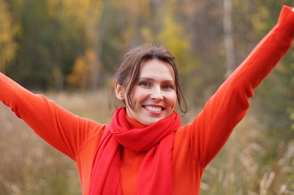 Woman looking happy