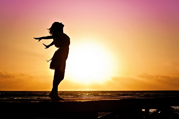 Woman and sunset