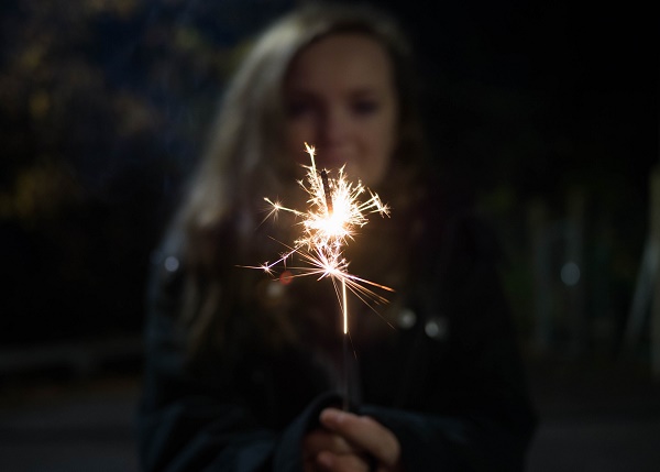 Holding a sparkler
